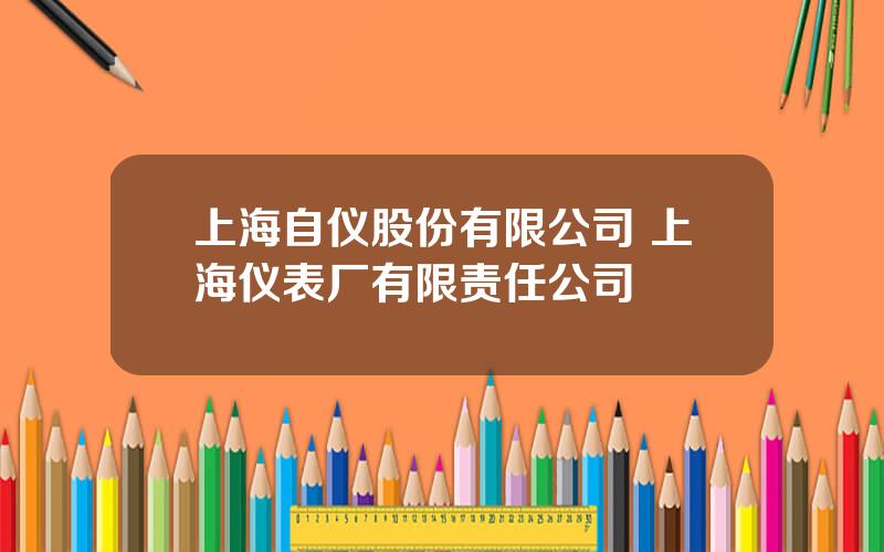 上海自仪股份有限公司 上海仪表厂有限责任公司